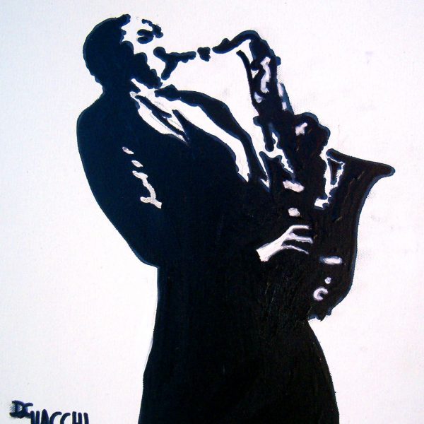 Le saxophoniste ( 30x30 toile biseautée) 3