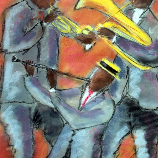 Trio jazz band   ( pastel 38x60)