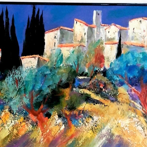Le village aux arbres bleus   ( 65x54) vendu