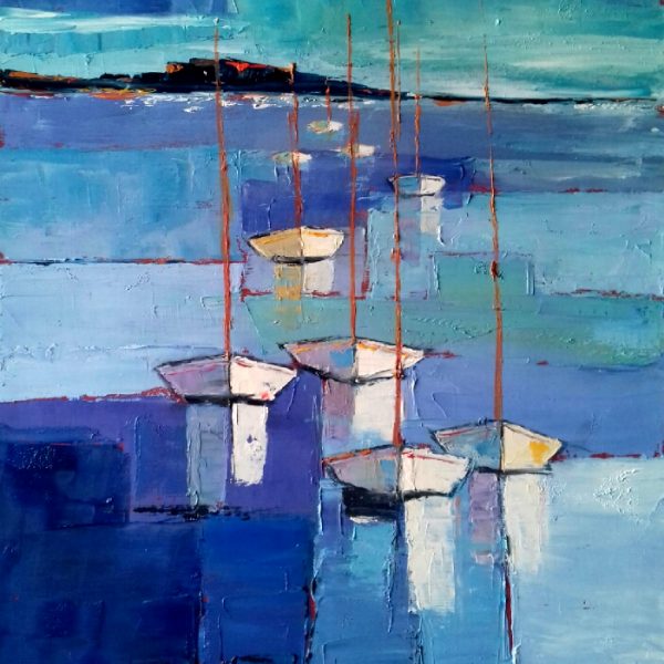 Bateaux au mouillage   ( 65x50) vendu
