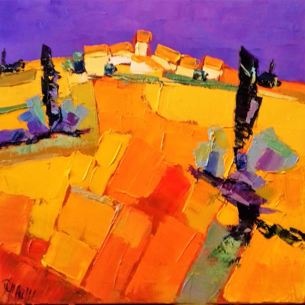 Les champs dorés    hst 40x40 vendu