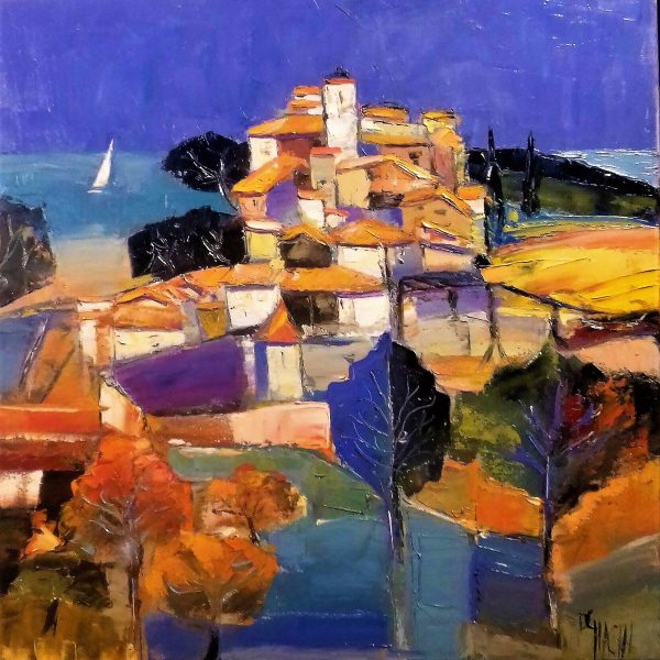 Bormes les mimosas (50x50)  vendu