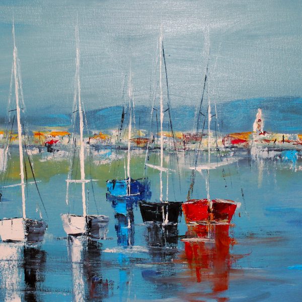 " barques à Fréjus-St Raphaël" (90x40)  vendu