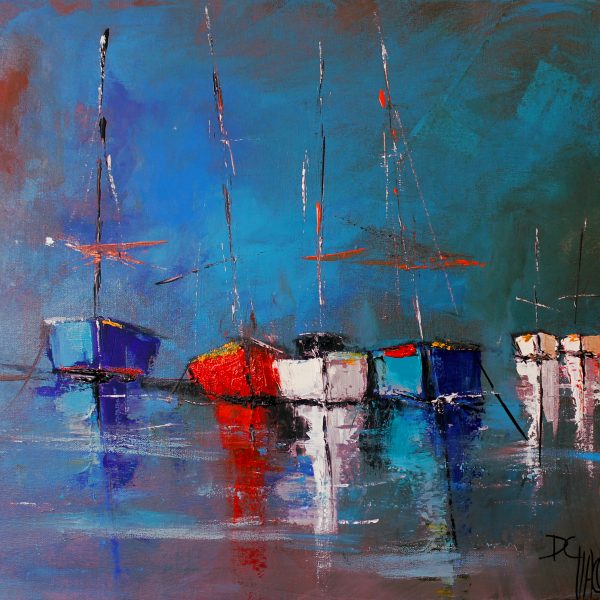 "brouillard sur les bateaux" ( 55x46) vendu