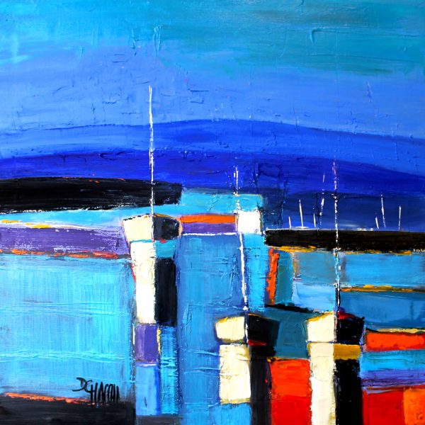 "calme sur le port" (50x50)  vendu