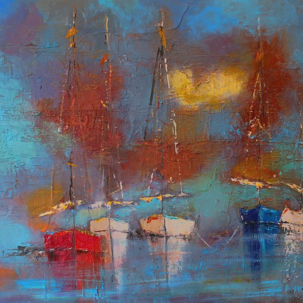 " voiliers au mouillages" (73x60)   vendu