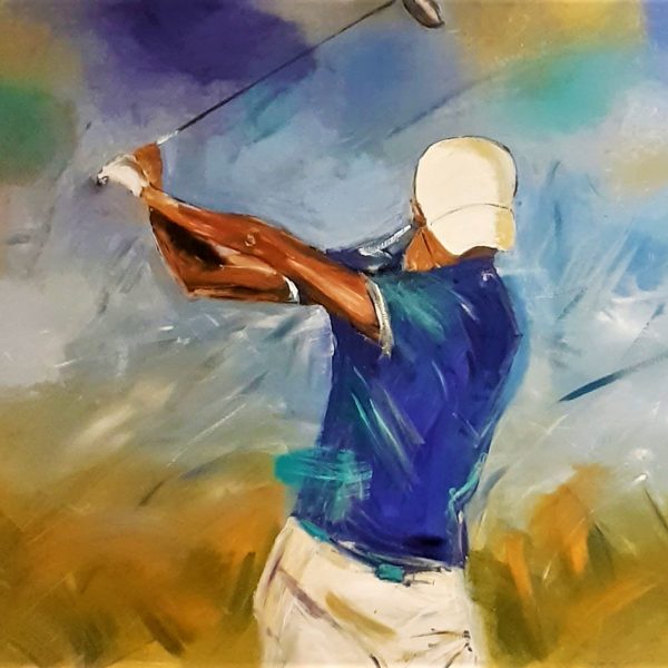 Le golfeur au polo bleu  (1x0,81) vendu
