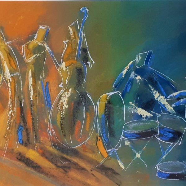 Jazz and blues ( pastel ss/verre  31x47)
