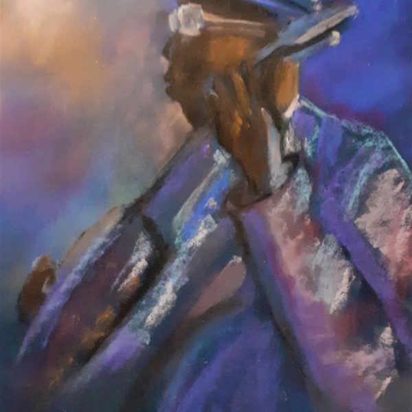 le joueur de banjo ( pastel s/verre 37x48)  vendu