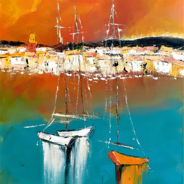 Coucher de soleil sur St Tropez (61x50)  600€
