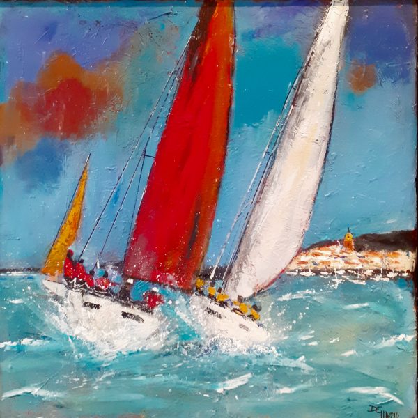 Régate à St Tropez (90x90)  vendu