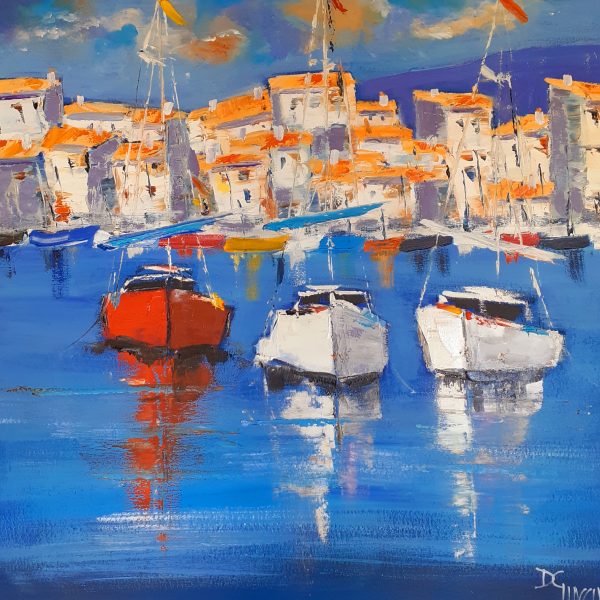 Bateaux à Cassis I (70X70X3)  Vendu