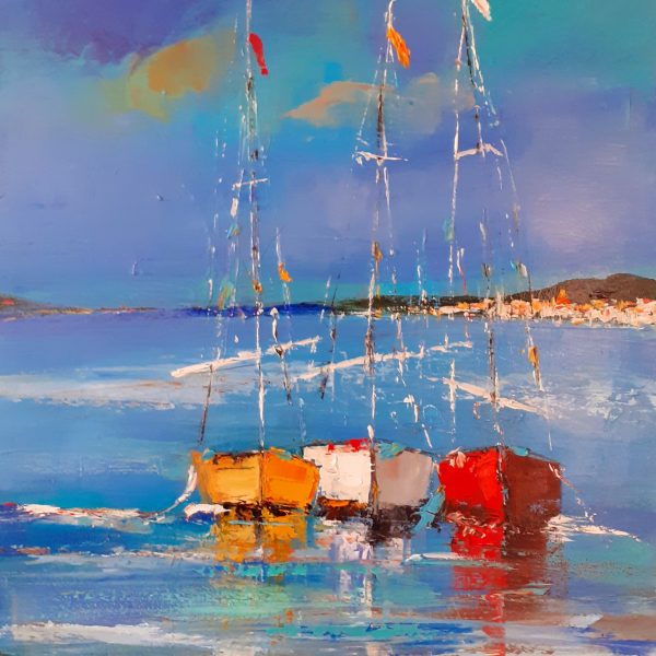 Mouillage à la Madrague (61x50cm)  vendu