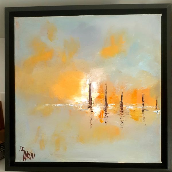 Voiliers dans la brume (30x30x3) vendu