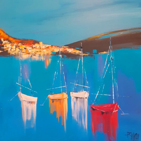 Bateaux à Carqueiranne (70x70) 750€