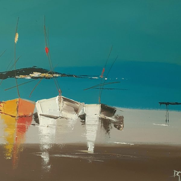 Bateaux au large de St Maxime ( 50x40)  400€