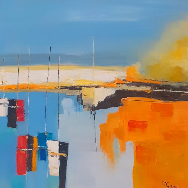 Bateaux au port (60x60)  580€