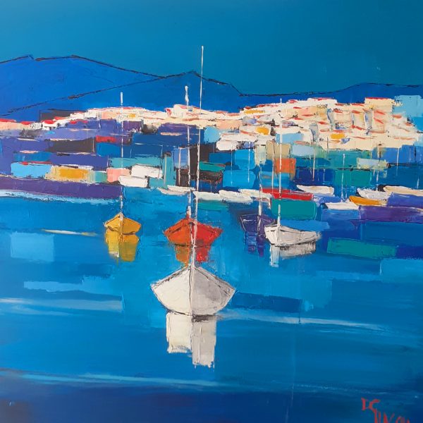 Un port en Corse   (70x70) 750€